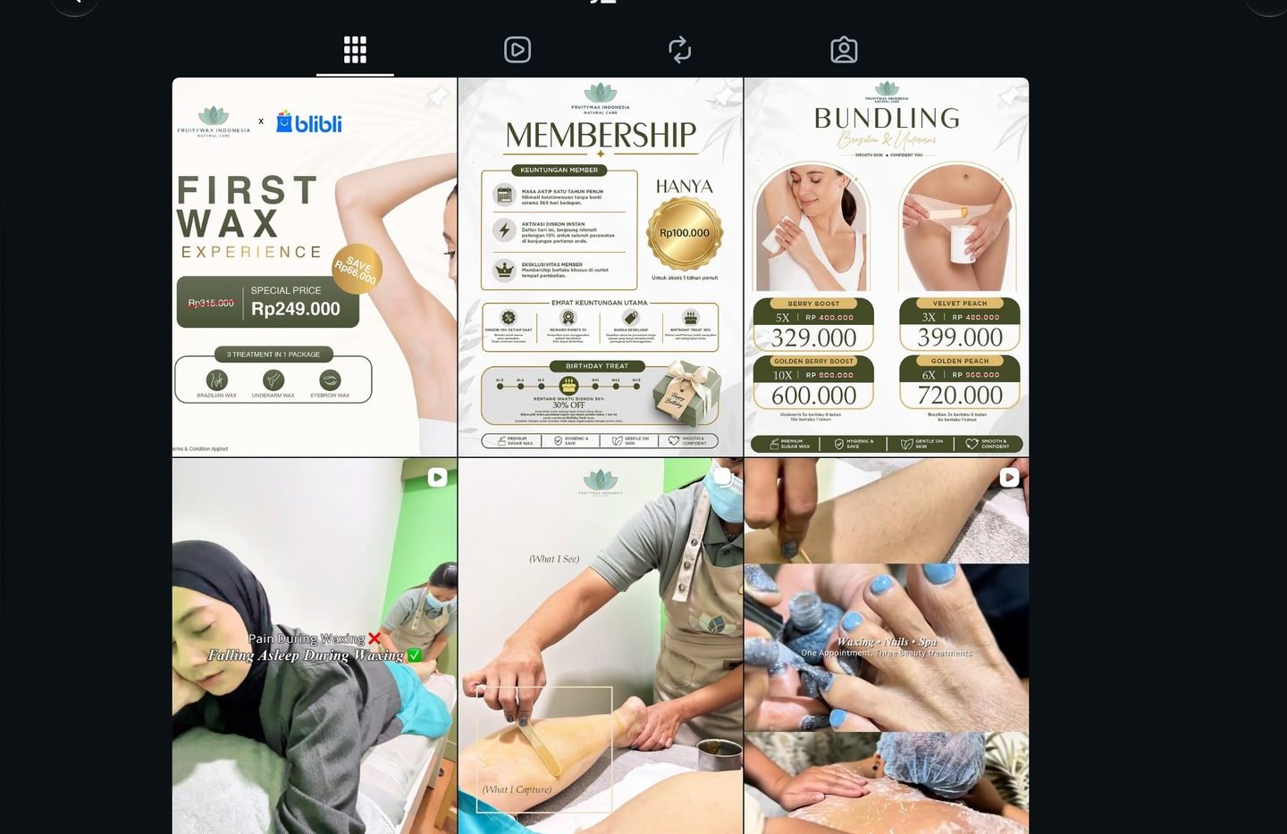 Fruitywax social grid